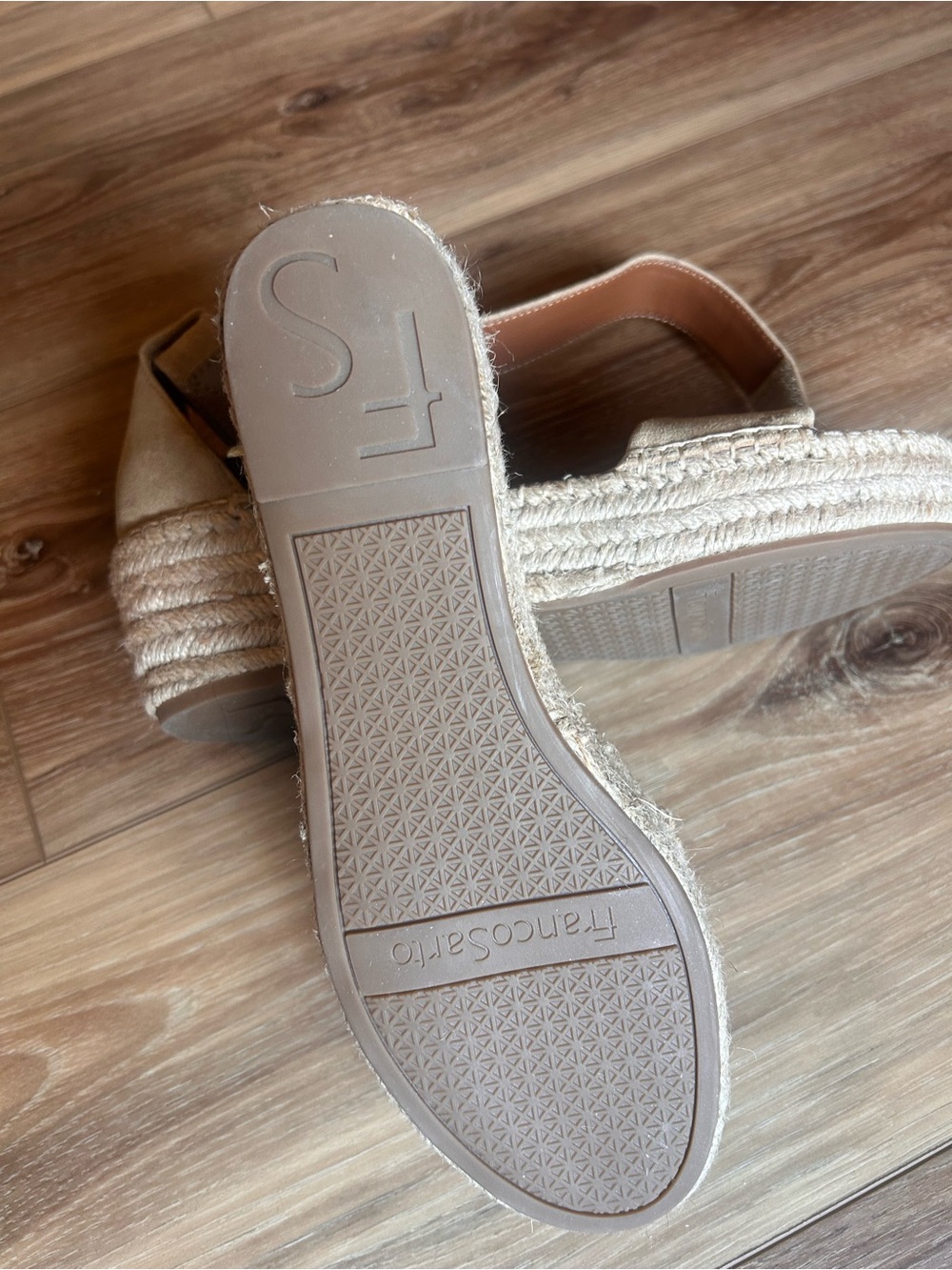 Franco Sarto Tan Suede Espadrille Ankle-Strap Sandals - Picture 4 of 8
